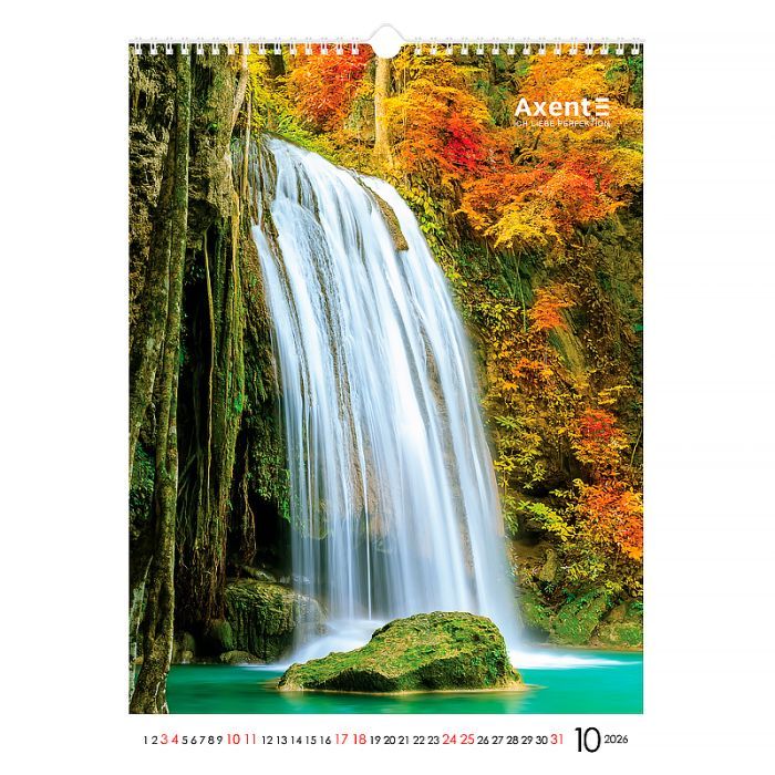 Календар Axent настінний А3 2026 р.Waterfalls (8804-26-2-A) зображення 11