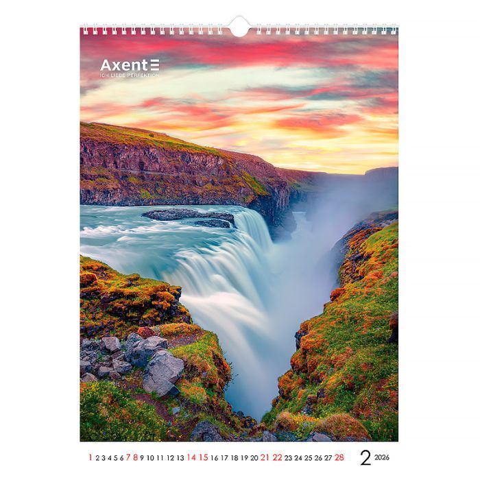 Календар Axent настінний А3 2026 р.Waterfalls (8804-26-2-A) зображення 3