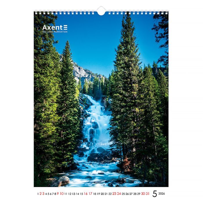 Календар Axent настінний А3 2026 р.Waterfalls (8804-26-2-A) зображення 6