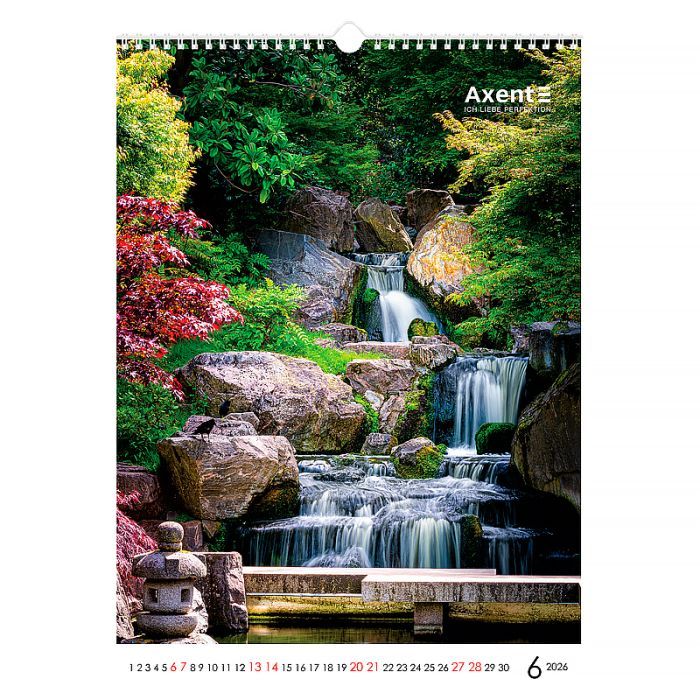 Календар Axent настінний А3 2026 р.Waterfalls (8804-26-2-A) зображення 7