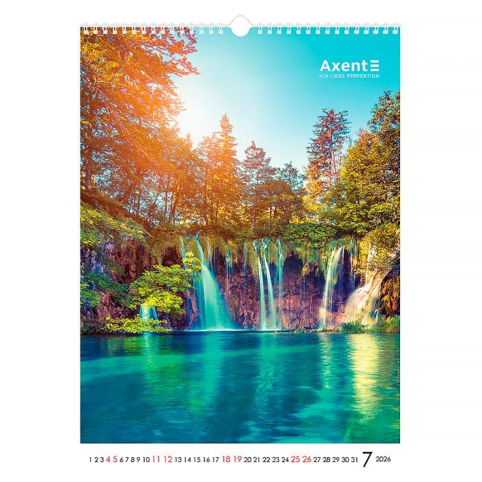 Календар Axent настінний А3 2026 р.Waterfalls (8804-26-2-A) зображення 8