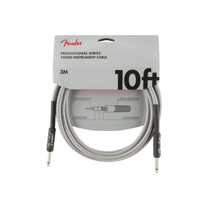 Инструментальный кабель Fender Cable Professional Series 10' White Tweed (228462)