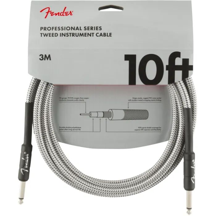 Інструментальний кабель Fender Cable Professional Series 10' White Tweed (228462)