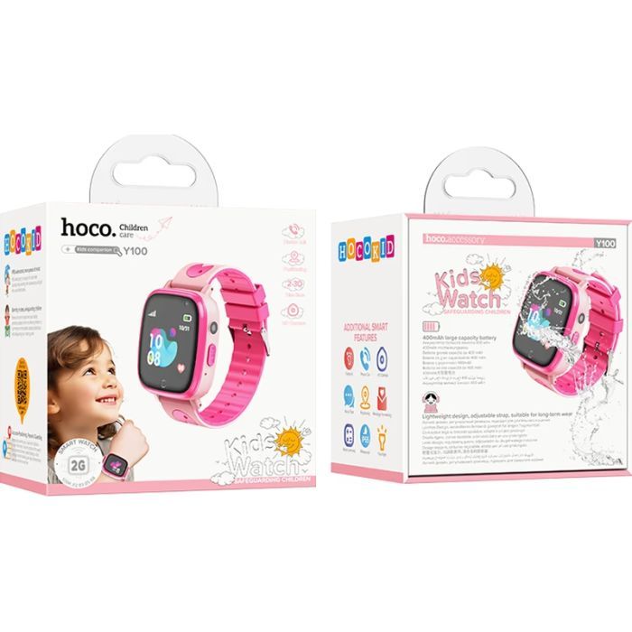 Смарт-часы HOCO Y100 children watch with call function Pink (6942007625647) изображение 3