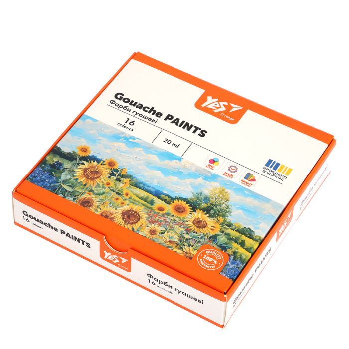 Гуашевые краски Yes Orange Line 6 кольорів по 20 мл (230430)