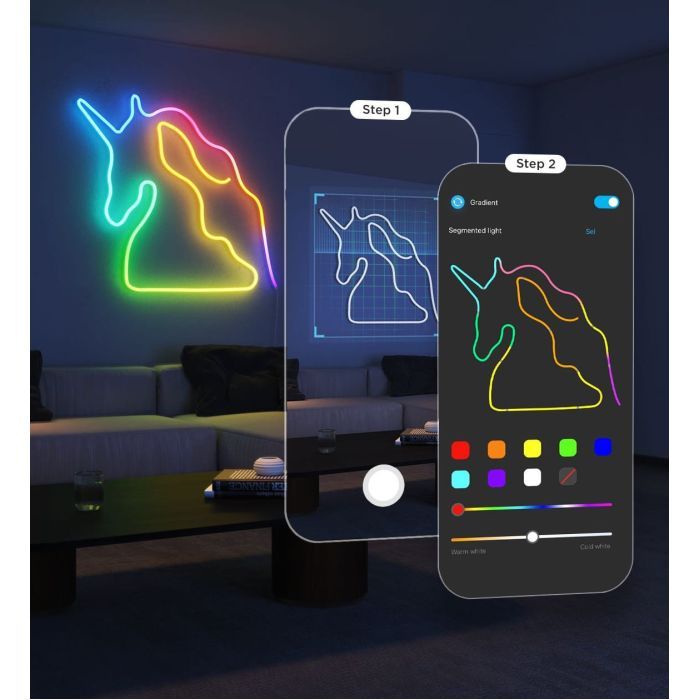 Світлодіодна стрічка Govee H61D3 Neon Rope Light 2, 3.0m, RGBIC, WI-FI/Bluetooth, white (H61D3301) зображення 4
