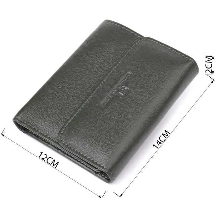 Гаманець ST Leather З натуральної шкіри Зелений (23075) зображення 3