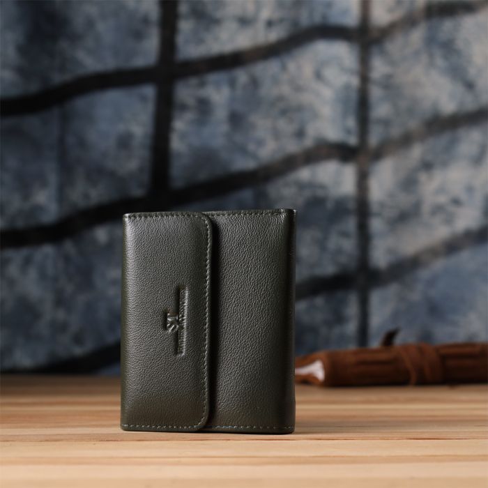 Гаманець ST Leather З натуральної шкіри Зелений (23075) зображення 9