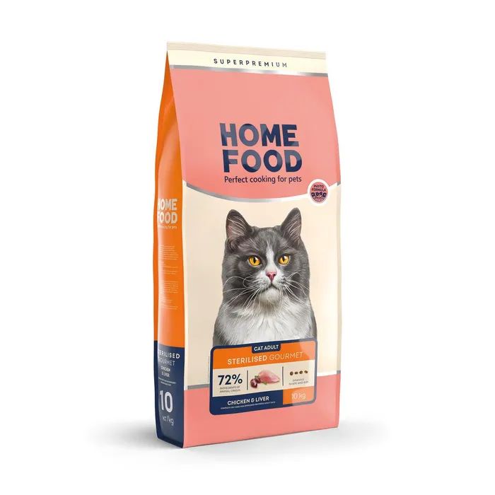 Сухий корм для кішок Home Food For sterilised з куркою та лівером 400 г (4820235020118)