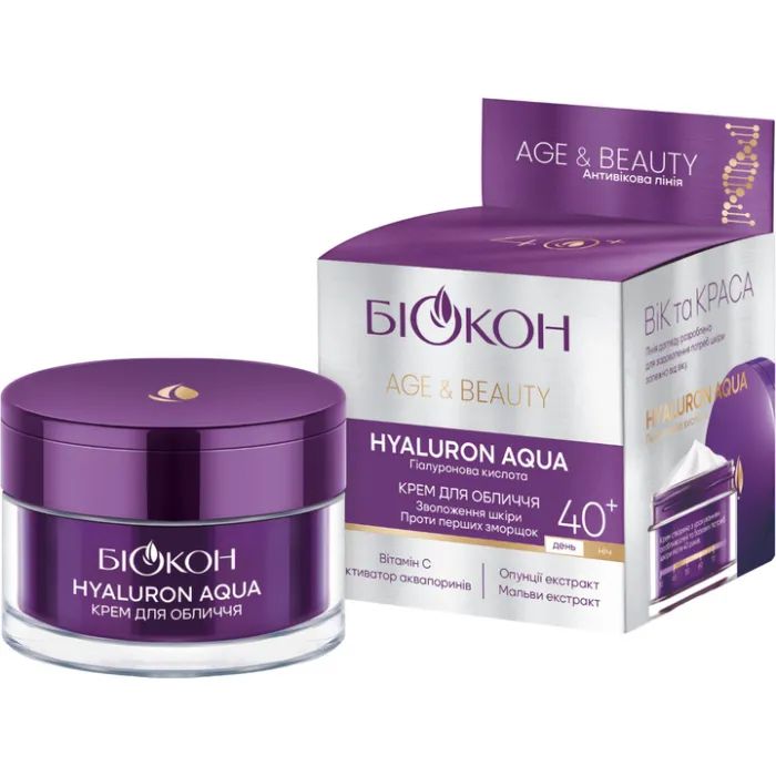 Крем для обличчя Біокон Age & Beauty Hyaluron Aqua 40+ 50 мл (4823110302309)