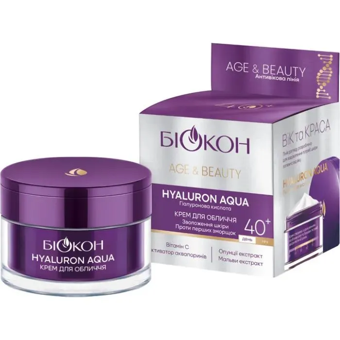 Крем для лица Біокон Age & Beauty Hyaluron Aqua 40+ 50 мл (4823110302309)
