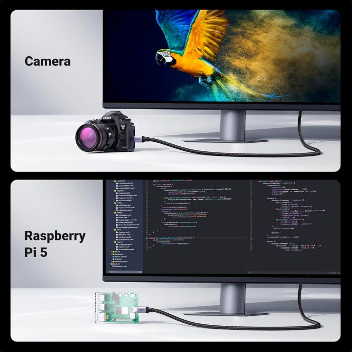 Кабель мультимедійний HDMI M to HDMI micro M 1.0m V2.1 8K60Hz HD164 black Ugreen (15516) зображення 5