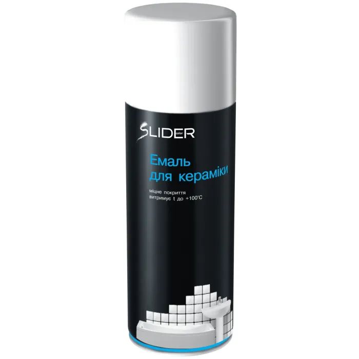 Аэрозольная краска для автомобиля SLIDER для кераміки та емалевих покриттів біла, 400мл (000001045)