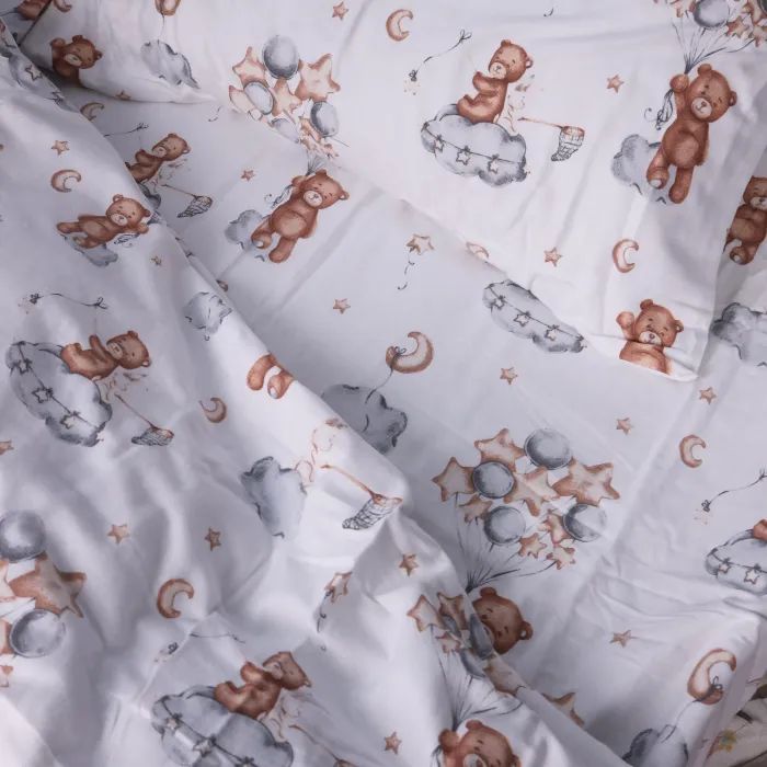 Постельное белье MirSon 010 Teddy ballons Фланель 160x220 Полуторный Евро (2200009654091) изображение 5