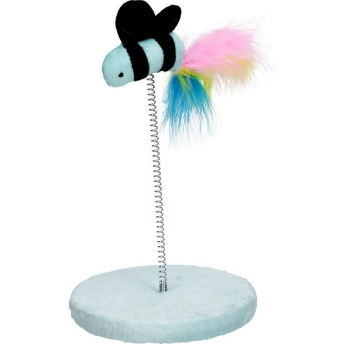 Іграшка для котів Hippie Pet Бджілка на стійці синя 15x25 см (HIPCT2304093M)