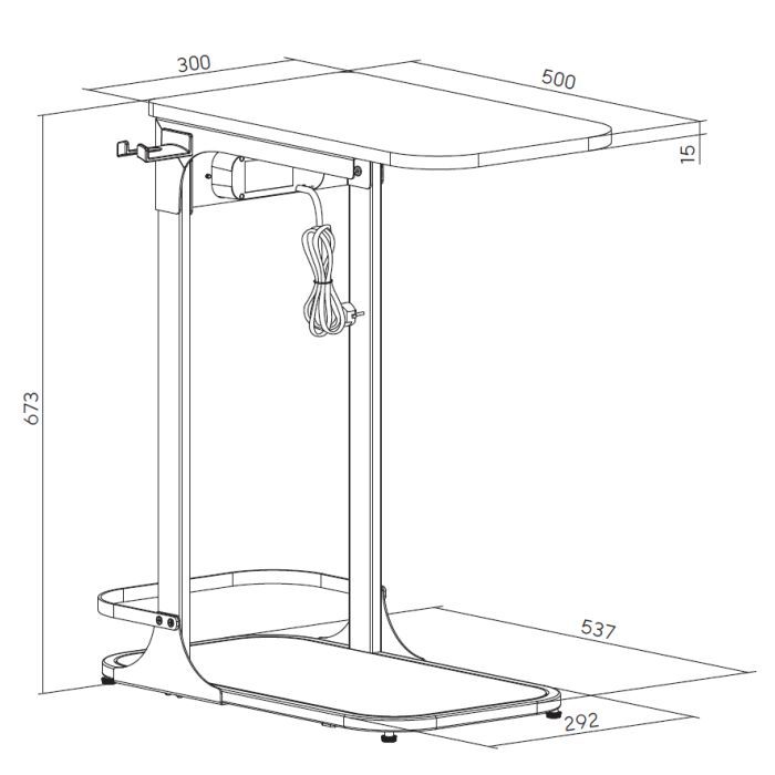 Приставний стіл OfficePro з мережевим подовжувачем SD185DW (SD185DW) зображення 10