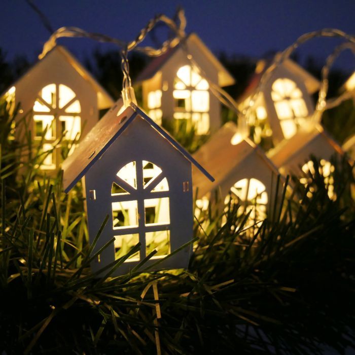 Гірлянда Chomik Будиночки, 10 LED теплий білий, IP20, 2хАА (5900779854222) зображення 4