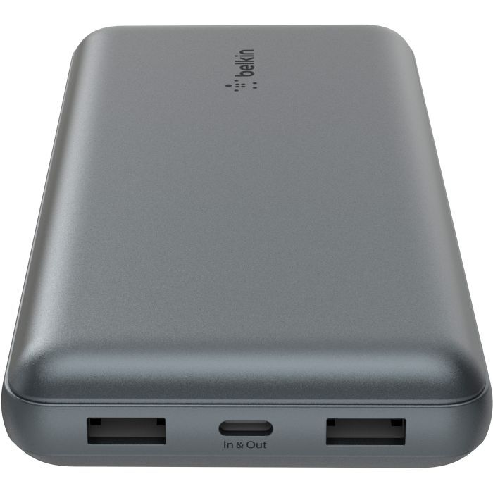 Батарея универсальная Belkin 10000mAh 15W 2xUSB-A, USB-C Gray (BPB011BTGY) изображение 3