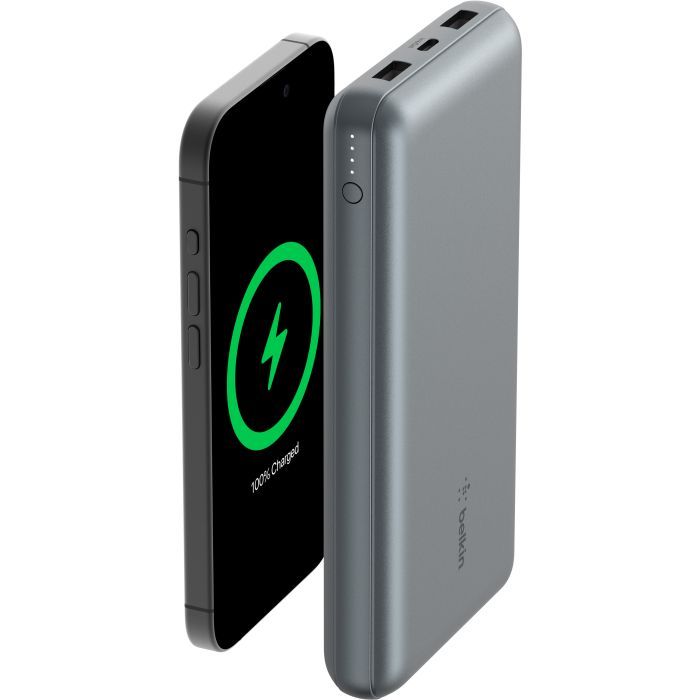 Батарея универсальная Belkin 10000mAh 15W 2xUSB-A, USB-C Gray (BPB011BTGY) изображение 7