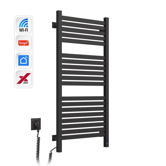 Сушарка для рушників Navin Авангард Х 1000х480 Wi-Fi лівобічна чорний муар (12-272155-4810) зображення 3