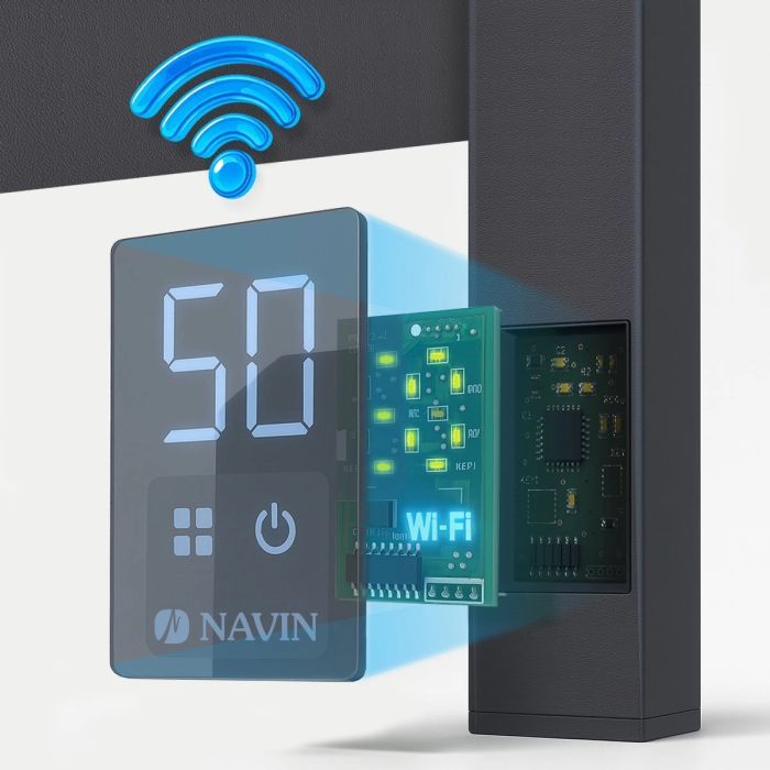 Сушарка для рушників Navin Авангард Х 1000х480 Wi-Fi лівобічна чорний муар (12-272155-4810) зображення 8