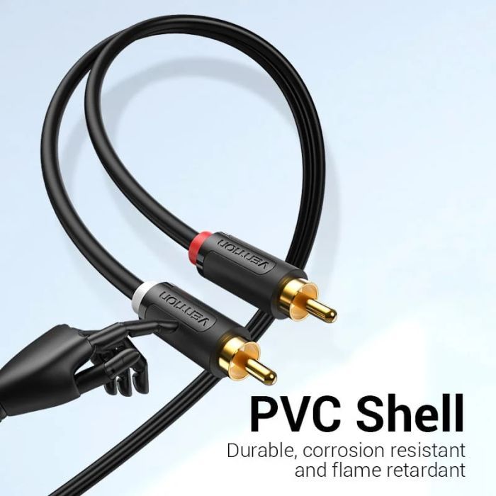 Кабель мультимедійний 2xRCA M to 2xRCA M 1.5m black Vention (BCMBG) зображення 10