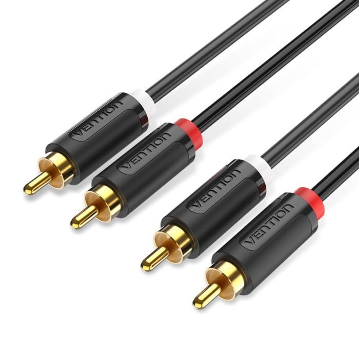 Кабель мультимедійний 2xRCA M to 2xRCA M 1.5m black Vention (BCMBG)