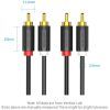 Кабель мультимедійний 2xRCA M to 2xRCA M 1.5m black Vention (BCMBG) зображення 2