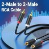 Кабель мультимедійний 2xRCA M to 2xRCA M 1.5m black Vention (BCMBG) зображення 4