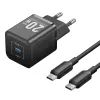 Зарядний пристрій Vention USB-C PD20W GaN black (FEPB0-EU)