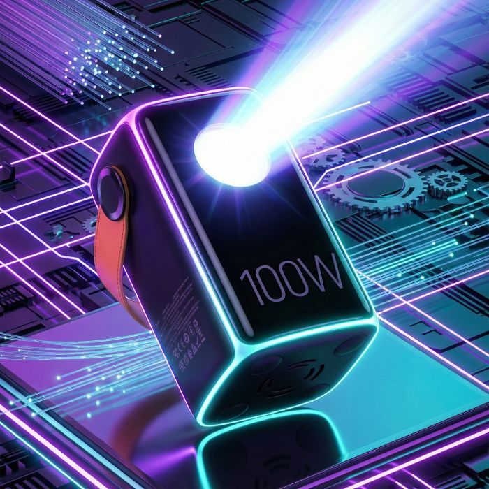 Батарея универсальная HOCO 60000mAh Astrum PD/100W, QC/3.0, LED lamp, Black (DB160 / 714724) изображение 6