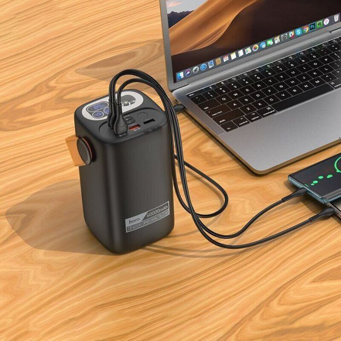 Батарея универсальная HOCO 60000mAh Astrum PD/100W, QC/3.0, LED lamp, Black (DB160 / 714724) изображение 8