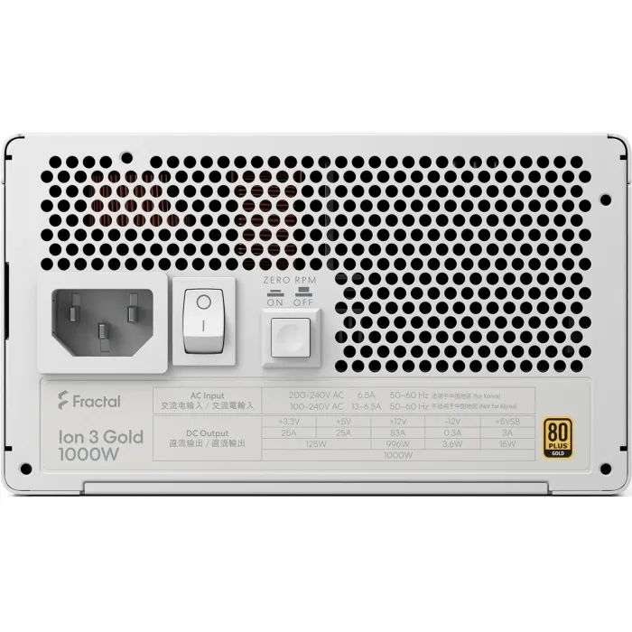 Блок питания Fractal Design 1000W Ion 3 Gold (FD-P-IA3G-101-EU-WT) изображение 5