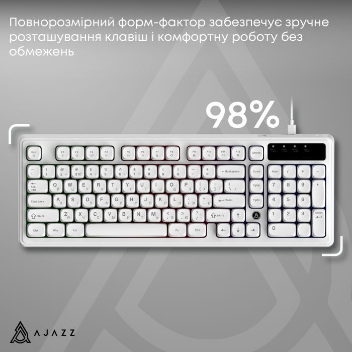 Клавиатура Ajazz AF98 USB UA White/Blue (AF98-GB) изображение 8
