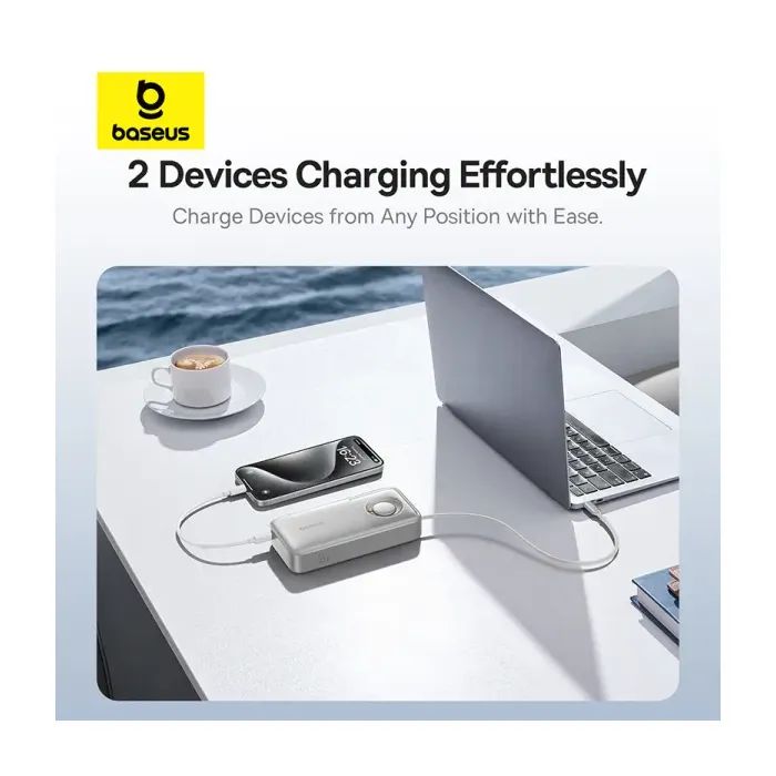 Батарея універсальна Baseus Free2Pull 20000mAh 65W, PD/3.0, QC/3.0, Lunar gray (P10073700843-00) зображення 10