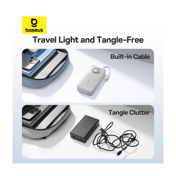 Батарея універсальна Baseus Free2Pull 20000mAh 65W, PD/3.0, QC/3.0, Lunar gray (P10073700843-00) зображення 12