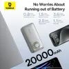 Батарея універсальна Baseus Free2Pull 20000mAh 65W, PD/3.0, QC/3.0, Lunar gray (P10073700843-00) зображення 9