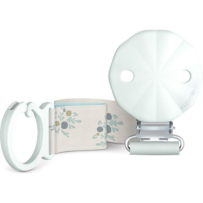 Кліпса для пустушок Suavinex Poetry із тканинною стрічкою, м'ятна з малюнком (402998) зображення 2