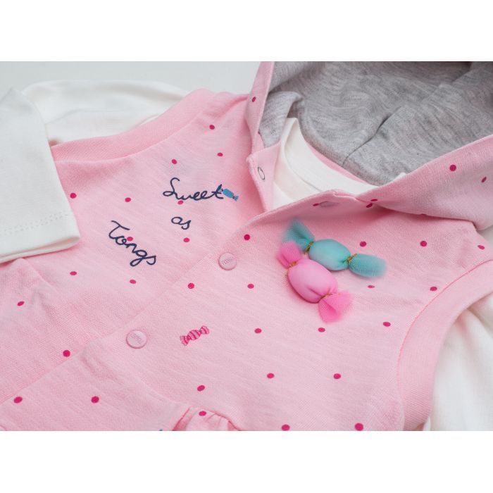 Набор детской одежды Tongs с жилетом (4044-80G-pink) изображение 4