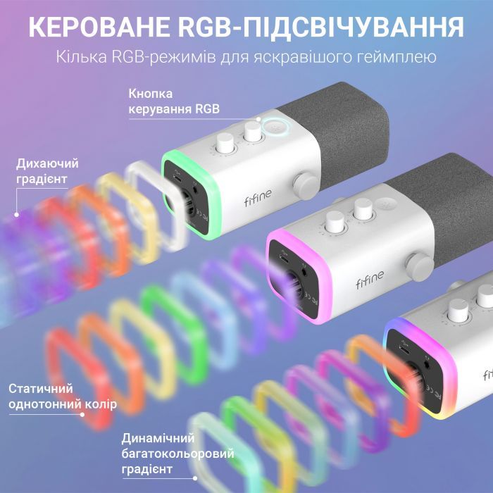 Микрофон Fifine AM8TW USB/XLR White (AM8TW) изображение 9