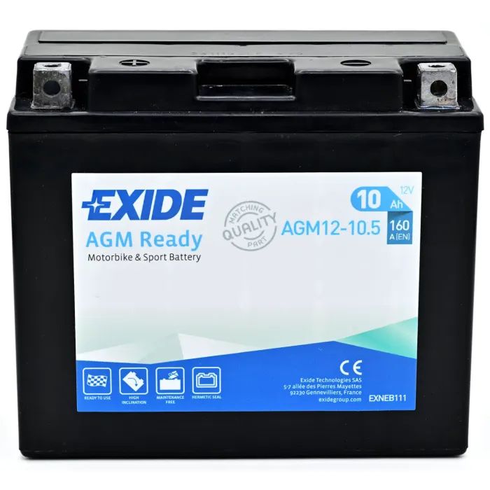 Аккумулятор автомобильный EXIDE Ready AGM 10Ah (+/-) (160EN) (AGM12-10.5)