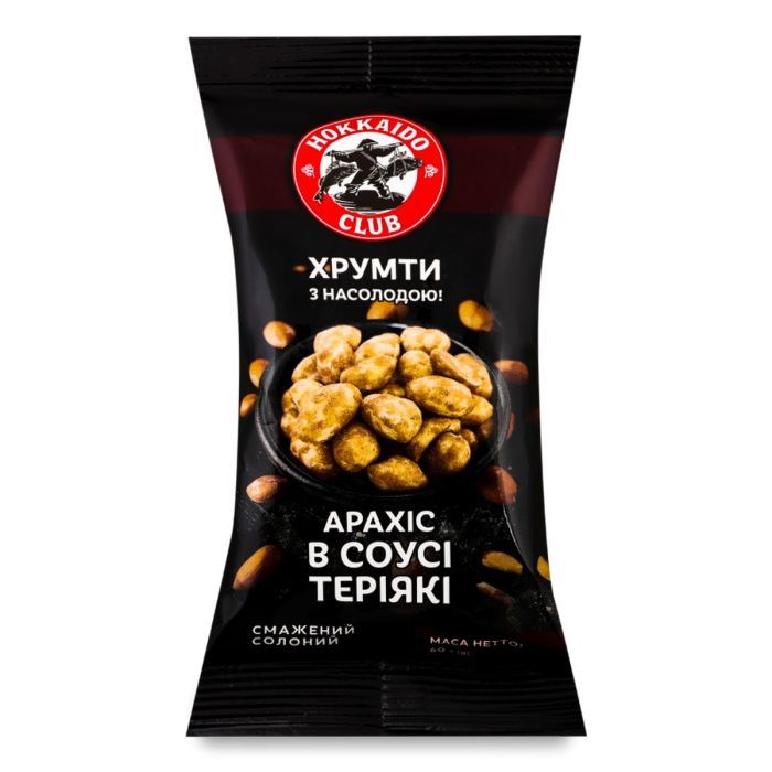 Орехи Hokkaido Club арахиса жареный в соусе терияки 60 г (4820172443612)