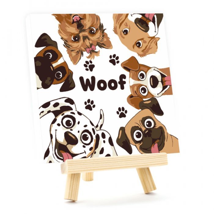 Картина по номерам Rosa Lucky Dogs, 15х15см, з мольбертом (4823098548560) изображение 2