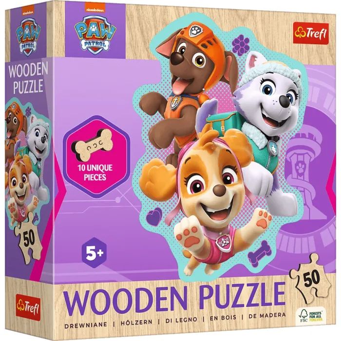 Пазл Trefl Wooden Весела компанія цуценят, 50 елементів (5900511202588)