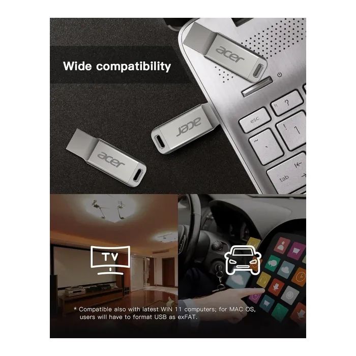 USB флеш накопитель Acer 256GB UM310 Silver USB 3.2 (BL.9BWWA.583) изображение 4