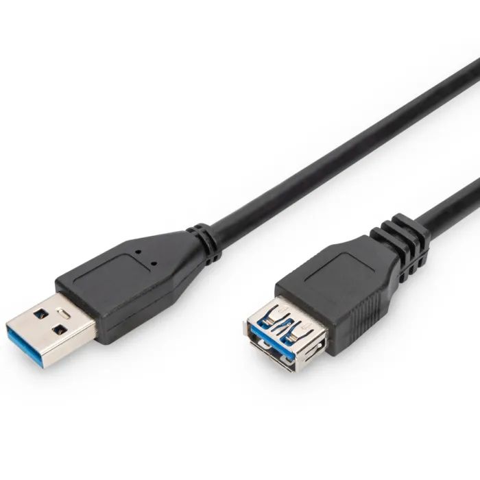 Дата кабель USB 3.0 AM/AF 3.0m black Digitus (AK-300203-030-S)