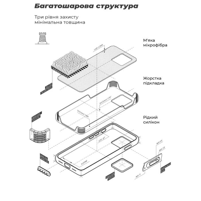 Чехол для мобильного телефона Armorstandart ICON Motorola G77 5G Black (ARM91022) изображение 6