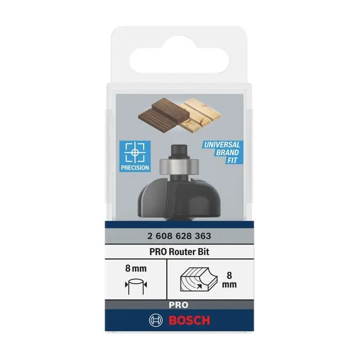 Фреза Bosch Professional, Std S8, профільна E, R8, D28.7, L13 (2.608.628.363) зображення 2
