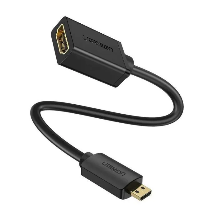 Переходник Micro HDMI M to HDMI F 0.22m black Ugreen (20134)