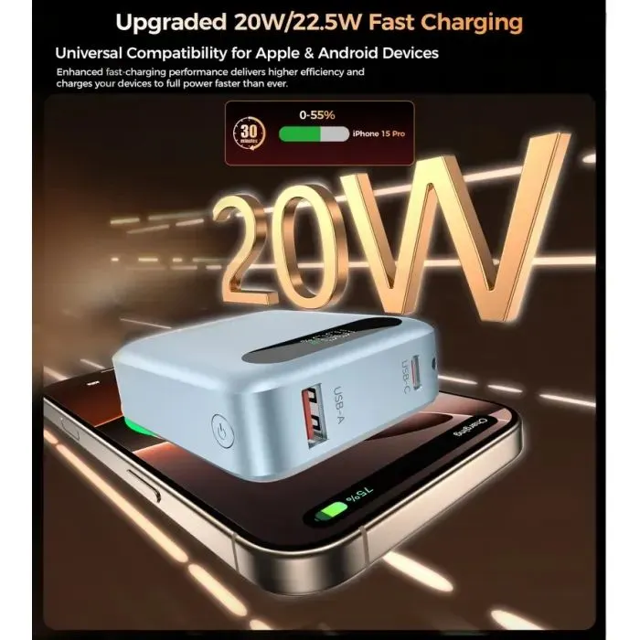 Батарея універсальна Choetech 10000mA, 22.5W, PD, QC, blue (B860-CCLBE) зображення 5